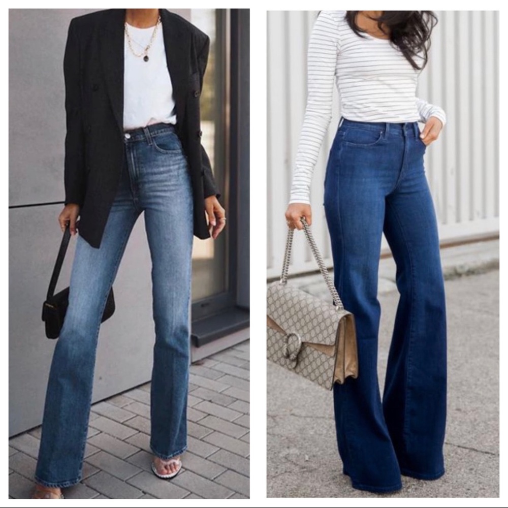 Wide Leg Boho 5 Pocket Best Fitting Jeans in a Dark Wash - Picture 6 of 8